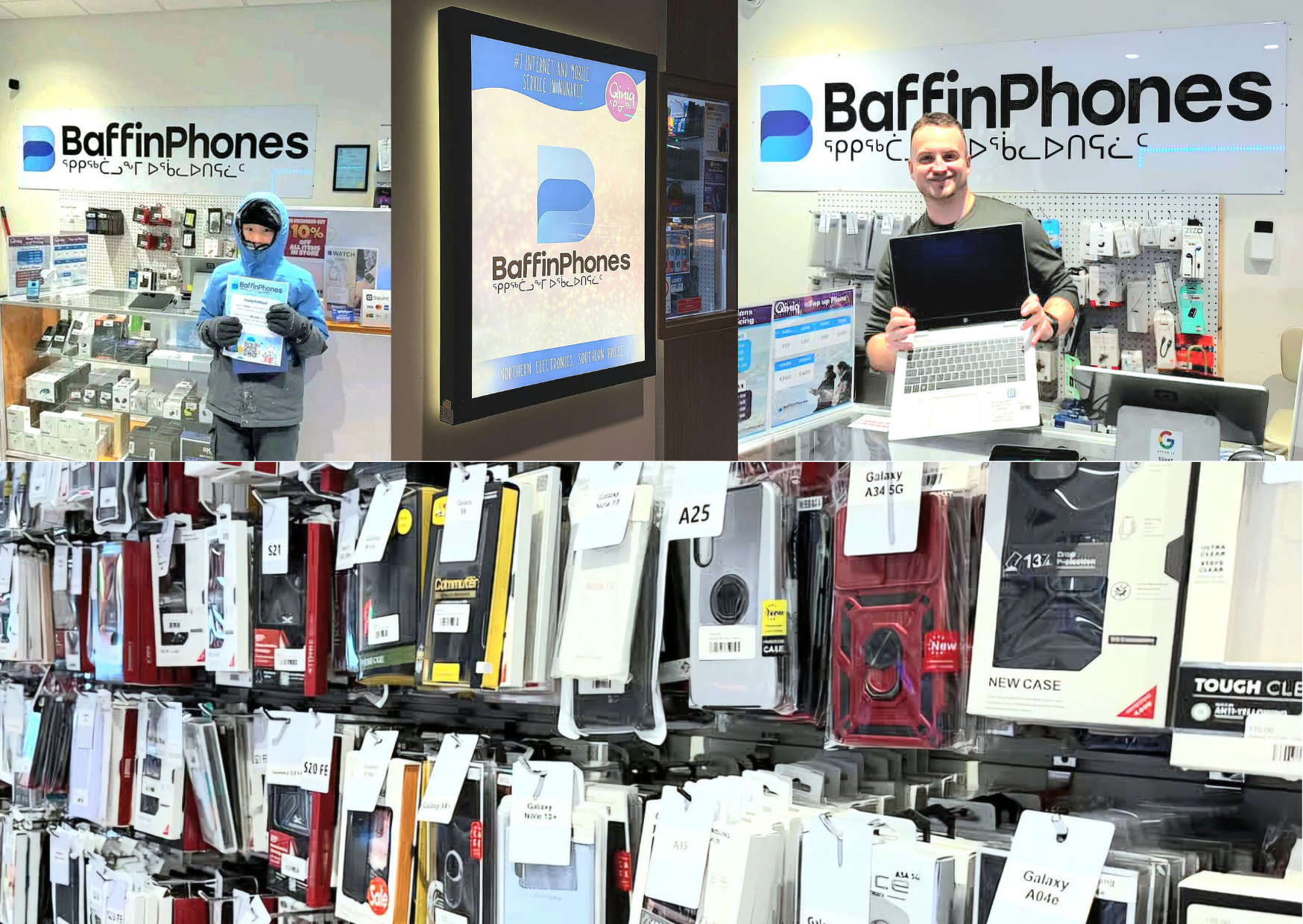 Baffin Phones pictures of store, discounts for Nunavut Employees Union NEU Members