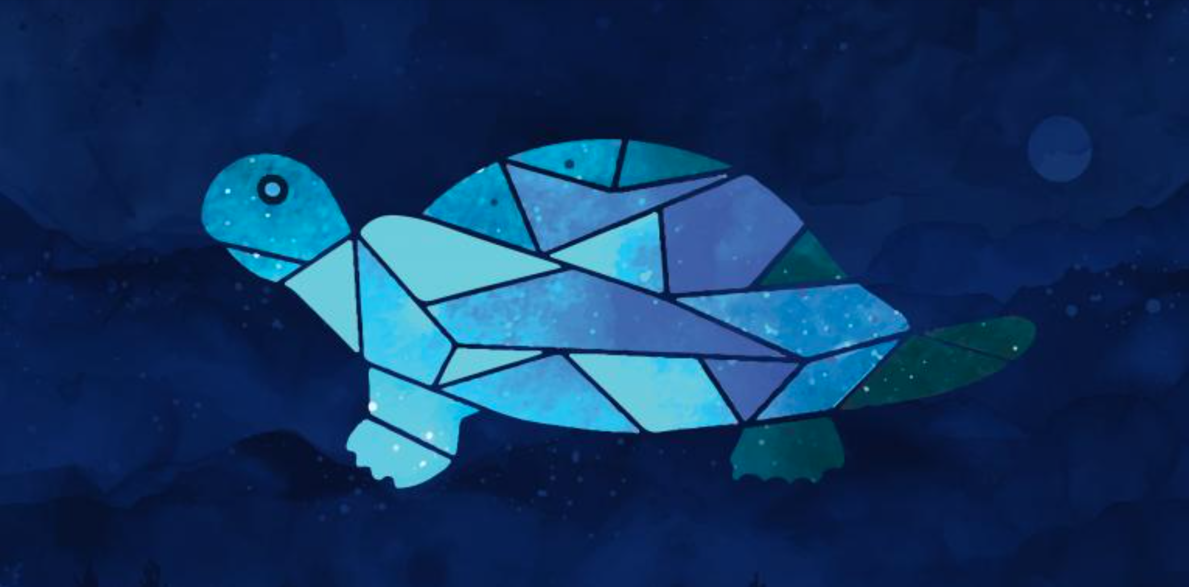 Unionism on Turtle Island graphic of a turtle in shades of blue