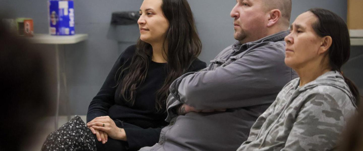 NEU Local 018 representatives at a meeting in Rankin Inlet in January 2026