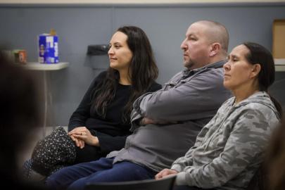 NEU Local 018 representatives at a meeting in Rankin Inlet in January 2026